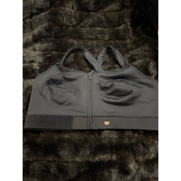 Shefit Sports Bra Womens Size 6 Luxe Flex Black Rose Gold Medium Impact Athletic - Picture 2 of 6